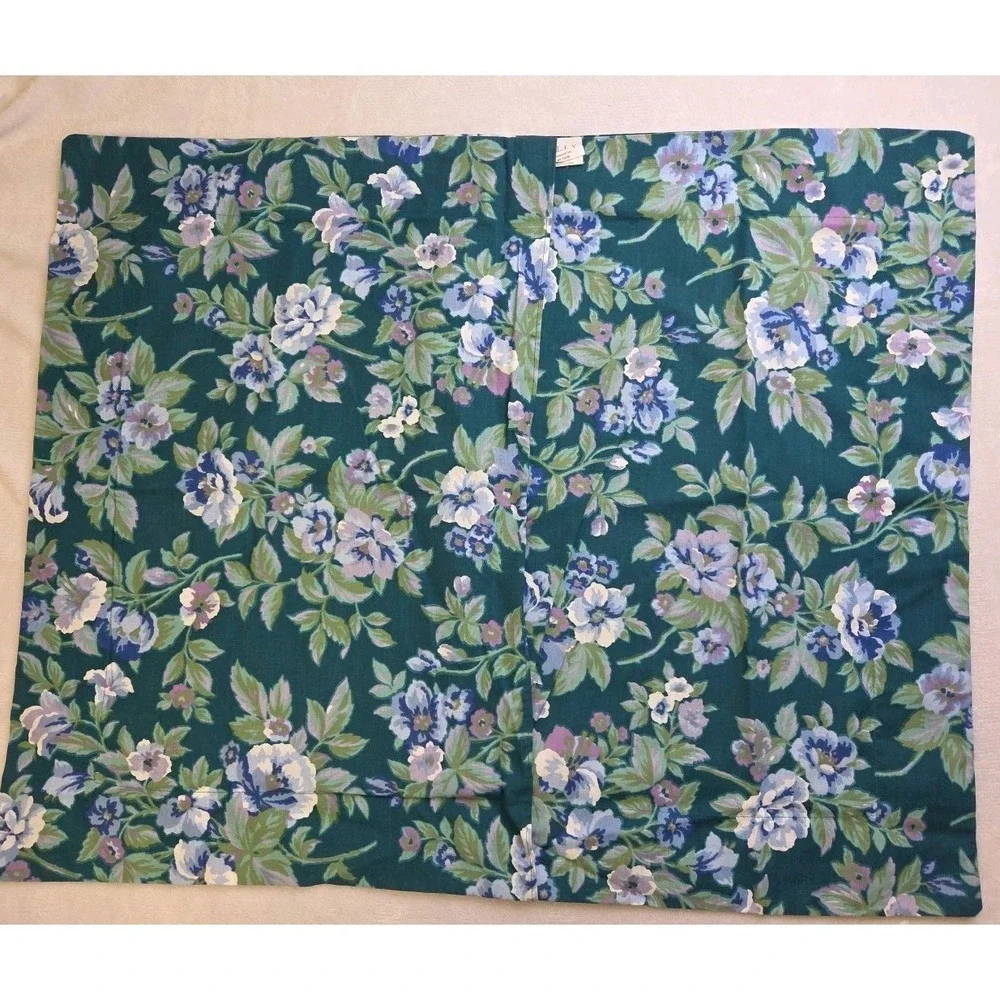 Vtg 90s Primrose Violet Green Floral‎ Martex 